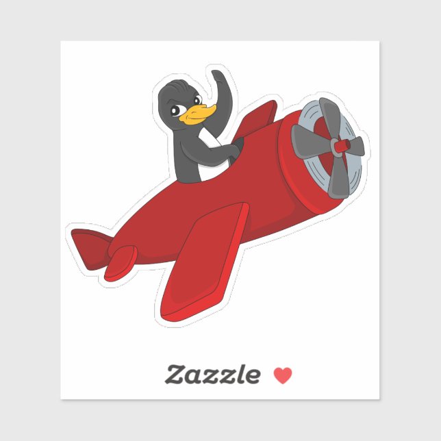 Caricature de pingouin volant Sticker en vinyle co (Feuille)