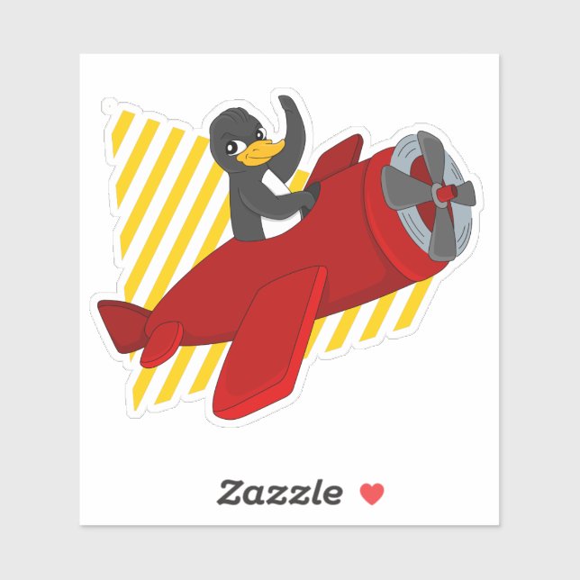 Caricature de pingouin volant Sticker en vinyle co (Feuille)