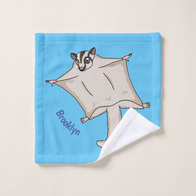 Caricature de planeur de sucre volant mignon (Gant de toilette)