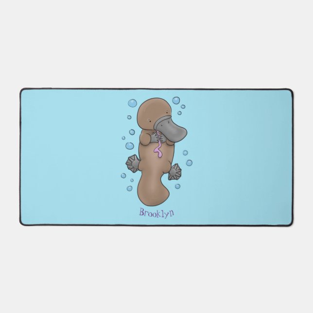 Caricature de platypus bébé très heureuse (Recto)