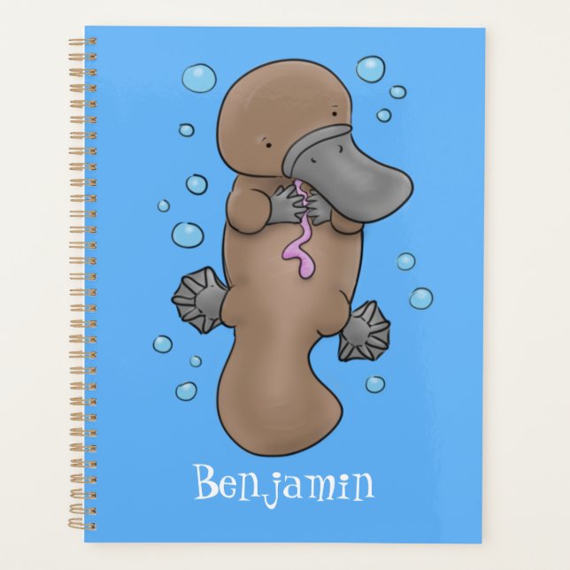 Caricature de platypus bébé très heureuse (Devant)