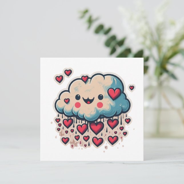 Caricature de pluie cardiaque (Debout devant)