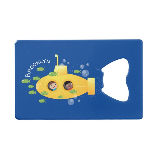 Caricature de poisson sous-marin jaune mignon (Devant (Horizontal))