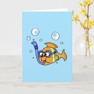 caricature de poisson tropical carte d'anniversair