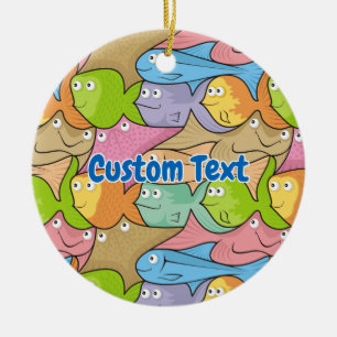 Caricature de poissons ornement céramique