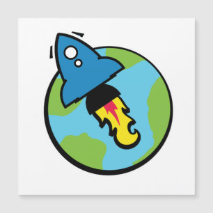 Caricature de science-fiction Rocket And Planet