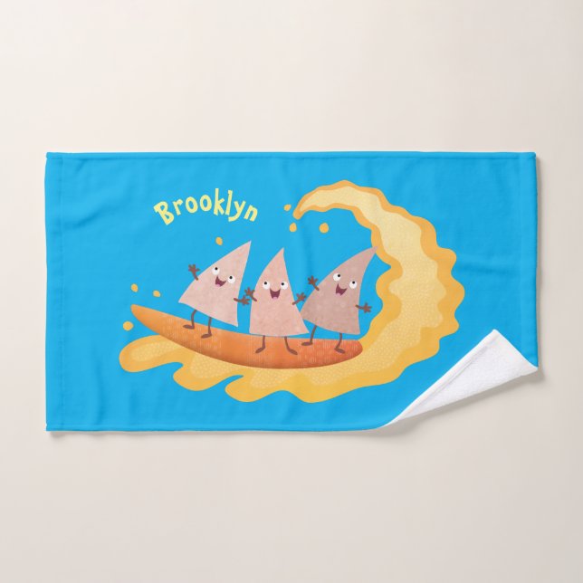 Caricature de surf pour chips de maïs mignonette n (Serviette à main)