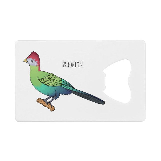 Caricature de turaco à crête rouge (Devant (Horizontal))
