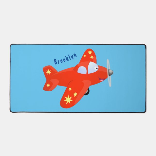 Caricature de vol d'avion rouge mignon (Recto)