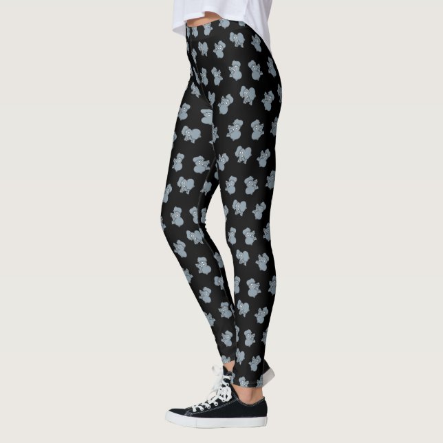 Caricature d'éléphant gris leggings (Gauche)