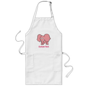 Caricature d'éléphant rose long tablier