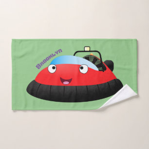 Caricature d'hovercraft rouge joyeux