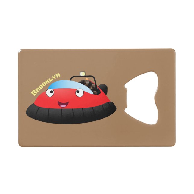 Caricature d'hovercraft rouge joyeux (Devant (Horizontal))