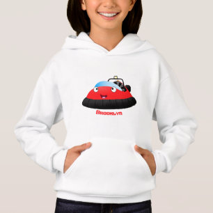 Caricature d'hovercraft rouge joyeux