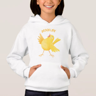 Caricature d'oiseau canari jaune chantant mignon