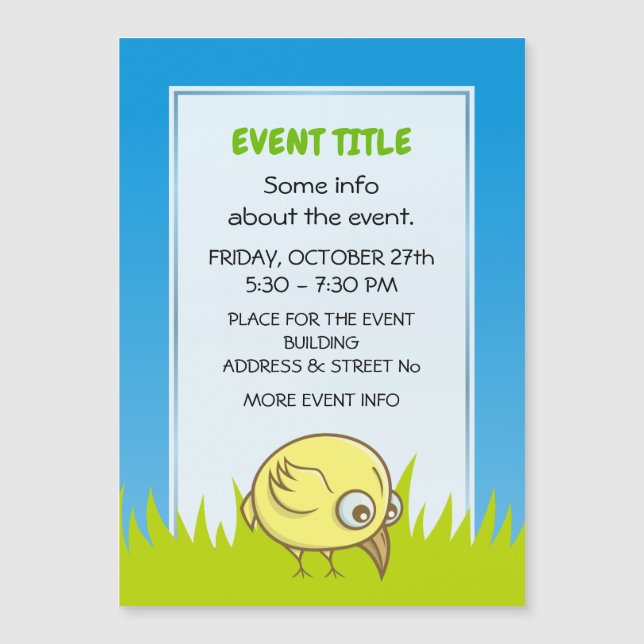 Caricature d'oiseau jaune (Devant)