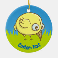 Caricature d'oiseau jaune ornement céramique