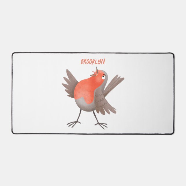 Caricature d'oiseau rouge chantant mignon (Recto)
