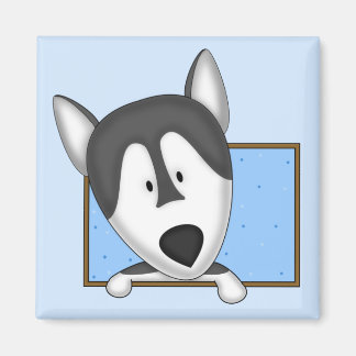 Caricature encadrée Aimant Malamute de l'Alaska