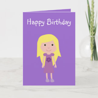 Caricature fille carte anniversaire idéal pour les