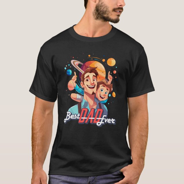 Caricature illustrée Meilleur T-Shirt Papa (Devant)