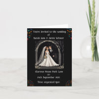 Caricature Invitation personnalisée mariage en noi