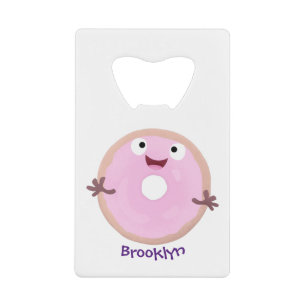 Caricature joli beignet rose vitré