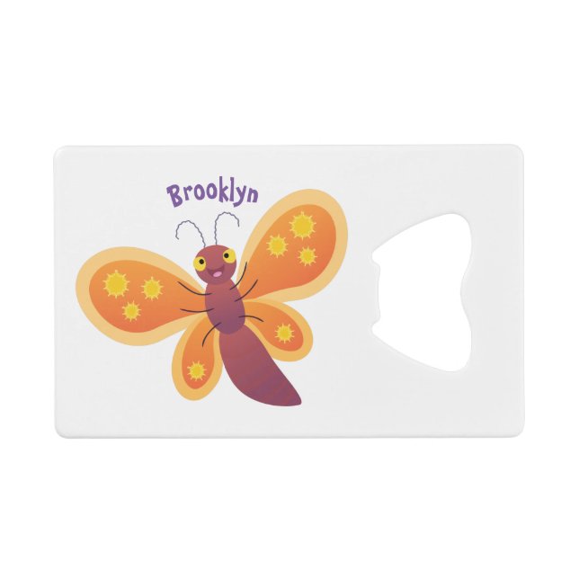 Caricature joli papillon orange (Devant (Horizontal))