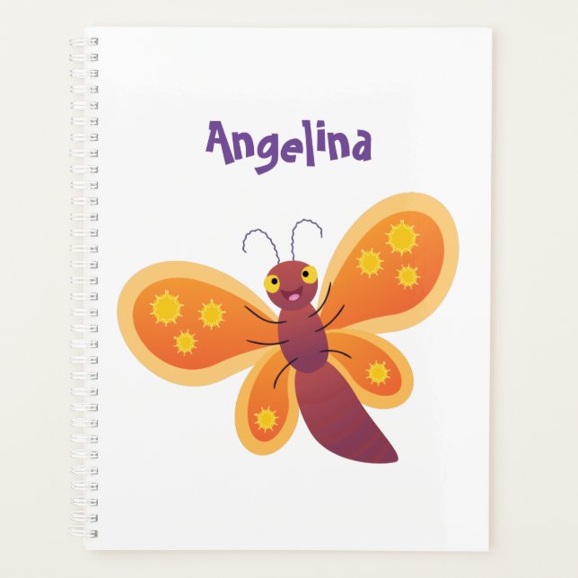Caricature joli papillon orange (Devant)