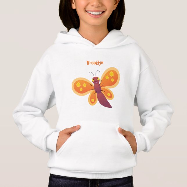 Caricature joli papillon orange (Devant)