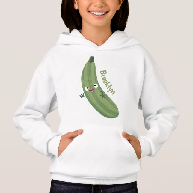 Caricature joyeux de courgettes mignonnes (Devant)