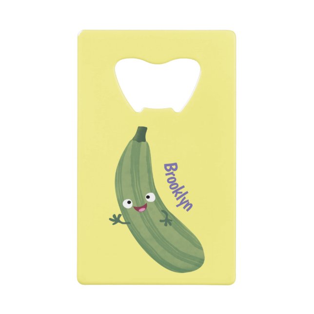 Caricature joyeux de courgettes mignonnes (Devant)