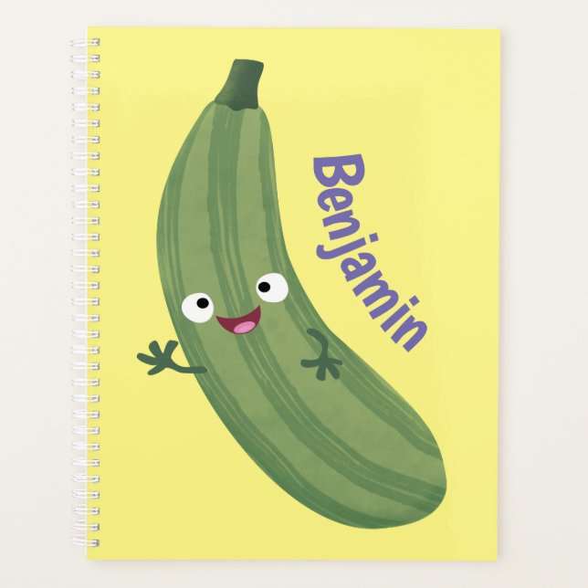 Caricature joyeux de courgettes mignonnes (Devant)