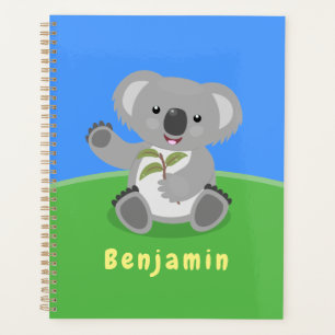 Caricature joyeux koala agitant