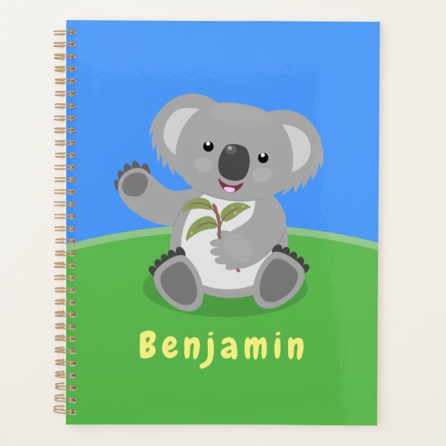 Caricature joyeux koala agitant (Devant)