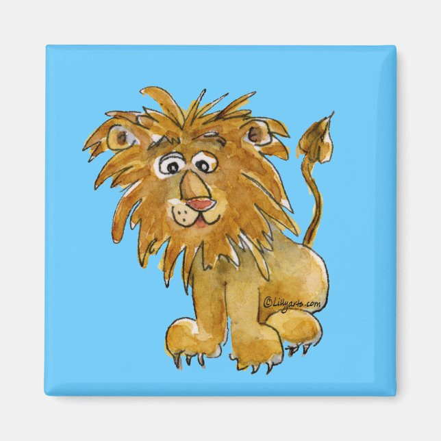 Caricature Lion Magnet à personnaliser (Devant)