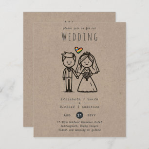 Caricature Mariage Queer LGBTQIA+ Amusante dessiné