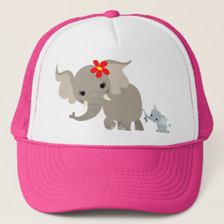 Caricature Mère Eléphant et Casquette de veau