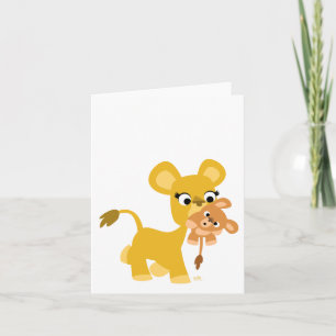 Caricature Mère Lion et carte pour notes d'épiceri