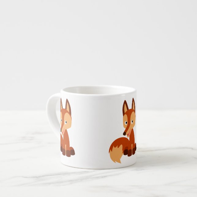 Caricature mignon Fox Espresso Mug (Devant gauche)