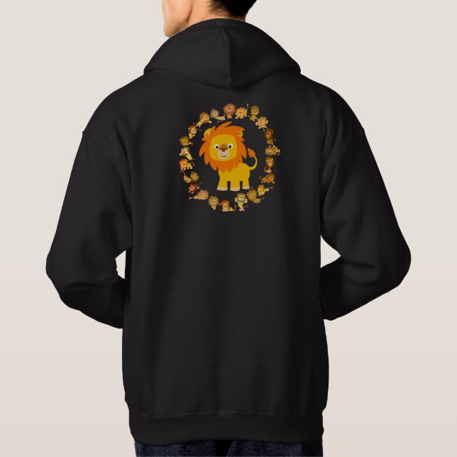 Caricature mignon Lion Mandala Sweat - shirt à cap (Dos)