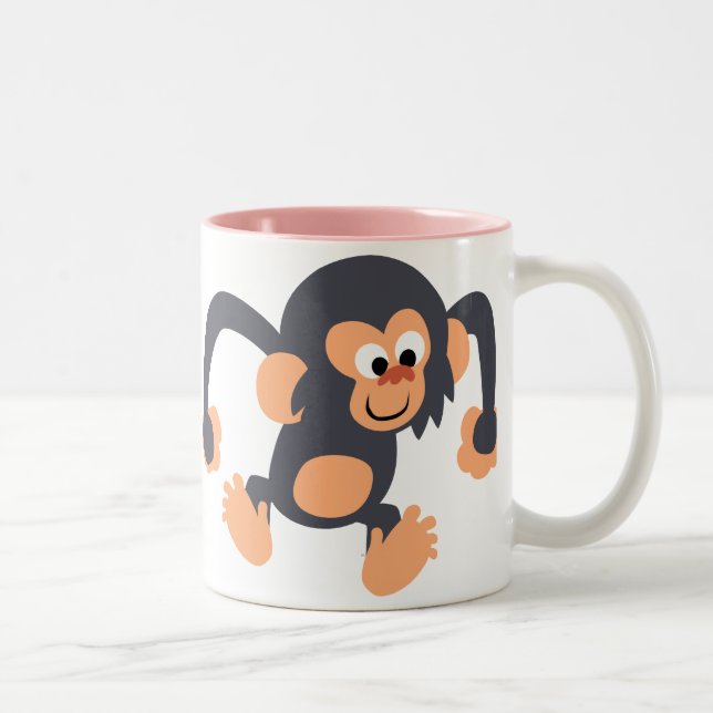Caricature mignonne à bec chimpanzé Mug (Droit)
