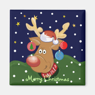 Caricature mignonne Aimant Ckristmas avec Rudolph