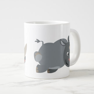 Caricature mignonne charge Rhino Jumbo Mug