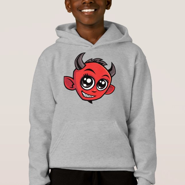 Caricature mignonne et souriante diable (Devant)