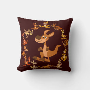 Caricature mignonne Kangaroos Mandala Coussin