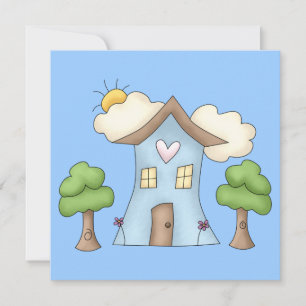 Caricature mignonne Maison de Campagne Arbre scène