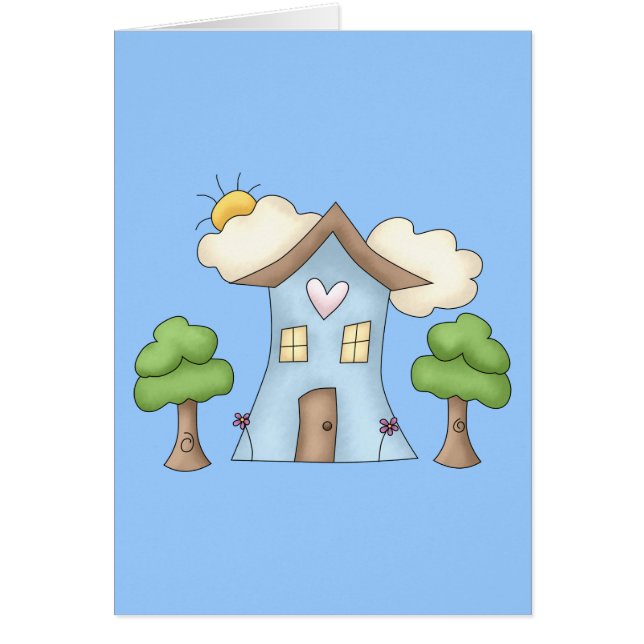 Caricature mignonne Maison de Campagne Arbre scène (Devant)