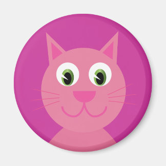 Caricature mignonne rose souriant aimant chat