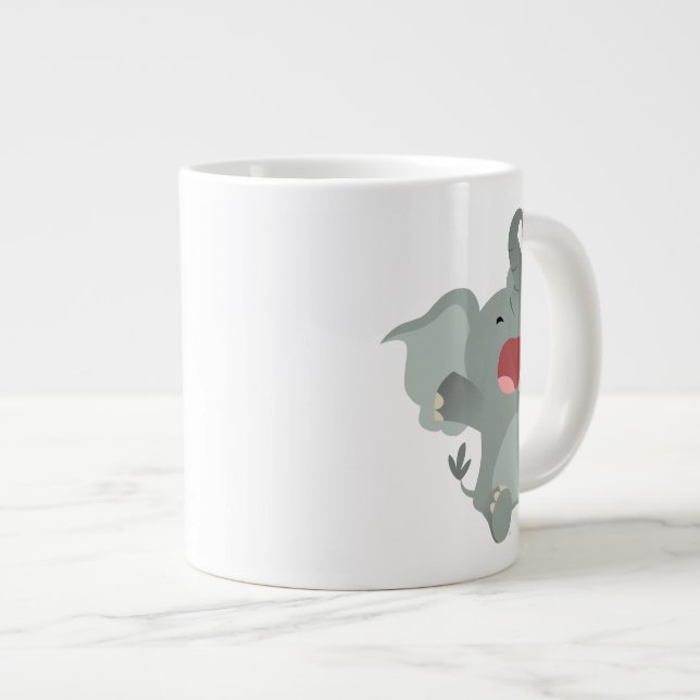 Caricature mignonne Sleepon Elephant Jumbo Mug (Devant droit)